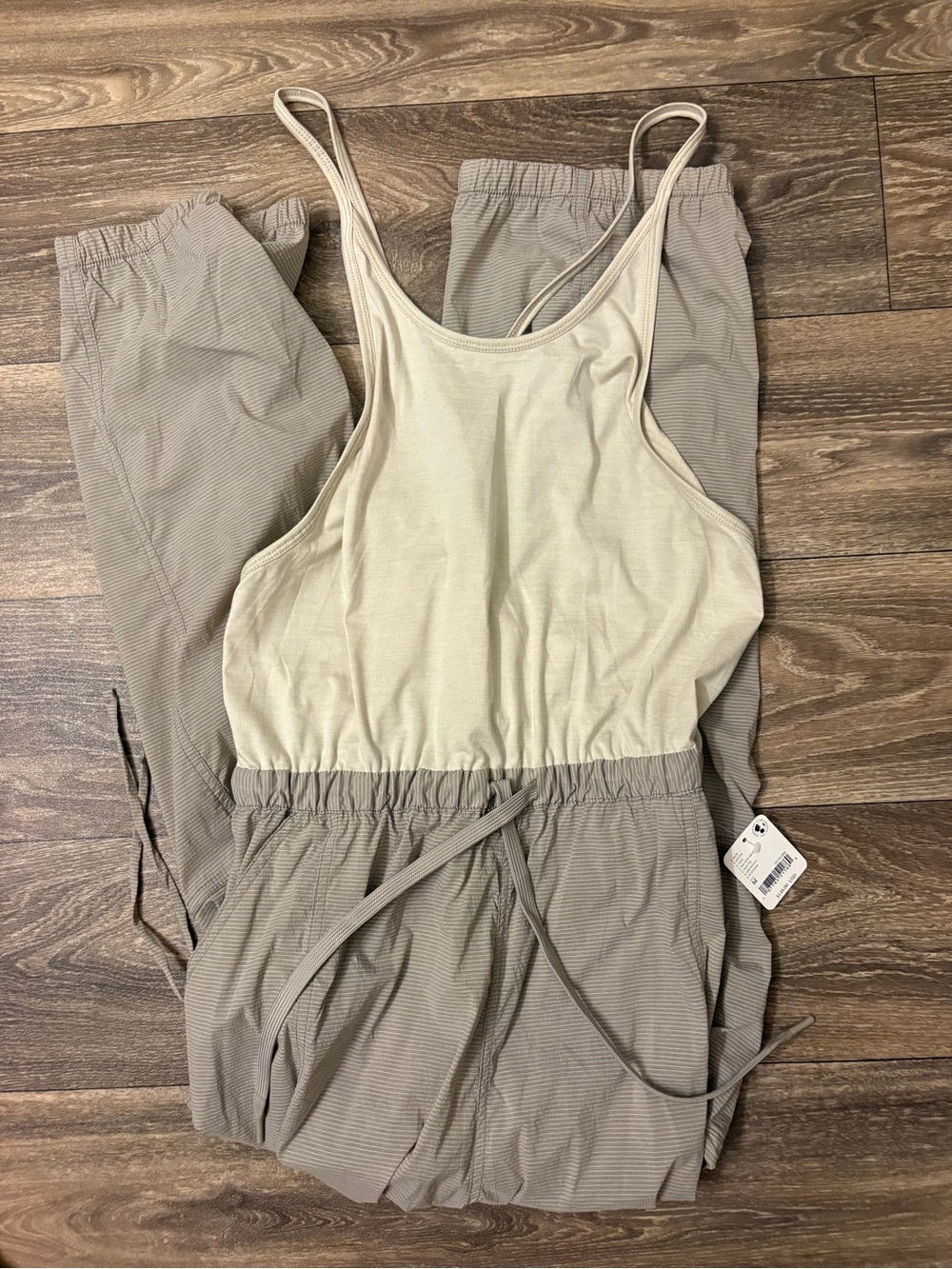 FP Movement Free People Back Packer Onesie Jumpsuit Muted Beige M NWT